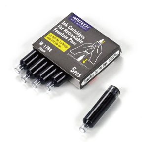 Set cu 5 patroane cerneală pentru stilou retractabil Writech, negru
